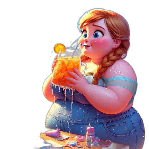 food, dress, bottle, robot, concept art, 3d render, cartoon, watercolor transparent PNG cut-out