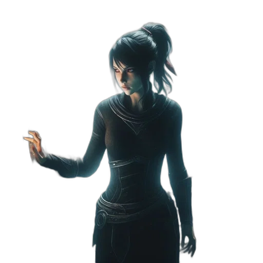 dress, staff, jewelry, weapon, concept art, fantasy art, 3d render, cyberpunk transparent PNG cut-out