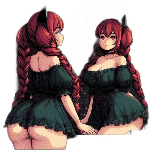 dress, creature, crown, concept art, pixel art, anime, fantasy art, dark transparent PNG cut-out
