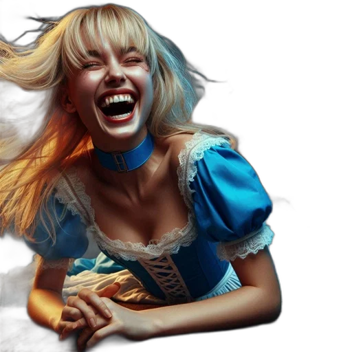 face, fantasy art, photorealistic, concept art, oil painting, blue, young, woman transparent PNG cut-out