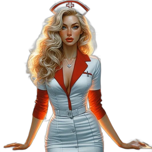 dress, staff, concept art, fantasy art, comic book art, photorealistic, red, woman transparent PNG cut-out