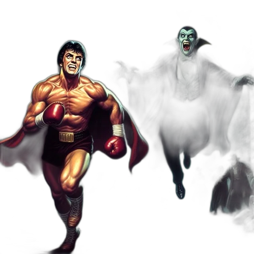 mask, concept art, comic book art, fantasy art, pixel art, fog, outer space, muscular transparent PNG cut-out