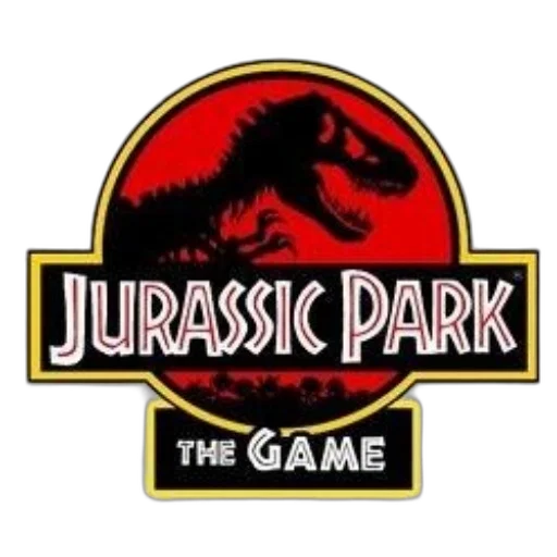 concept art, jurassic, park, game, logo, red, background, featuring transparent PNG cut-out