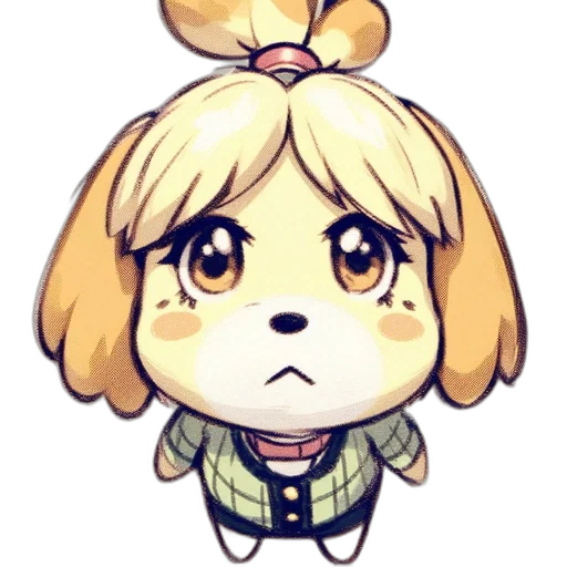 staff, animal, creature, pixel art, anime, watercolor, concept art, golden transparent PNG cut-out