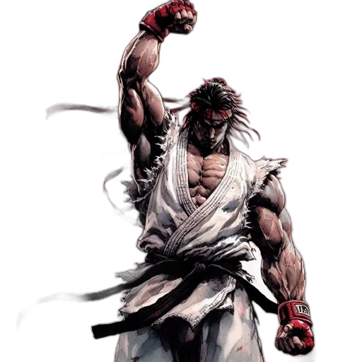 weapon, concept art, comic book art, fantasy art, photorealistic, powerful, shirtless, man transparent PNG cut-out
