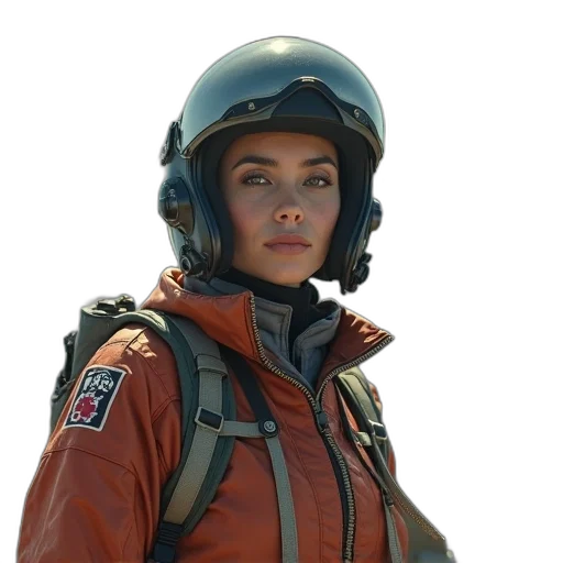 jacket, face, staff, weapon transparent PNG cut-out
