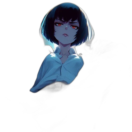 face, mask, jacket, creature, anime, pixel art, vaporwave, concept art transparent PNG cut-out