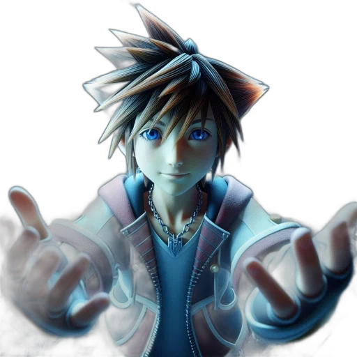 jacket, staff, face, creature, 3d render, concept art, anime, pixel art transparent PNG cut-out