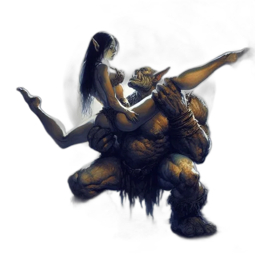 creature, concept art, fantasy art, comic book art, photorealistic, underwater, fire, fog transparent PNG cut-out