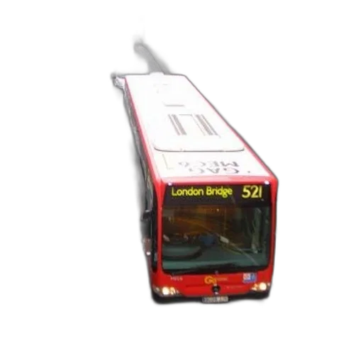 3d render, photorealistic, red, bus, traveling, road, london, bridge transparent PNG cut-out