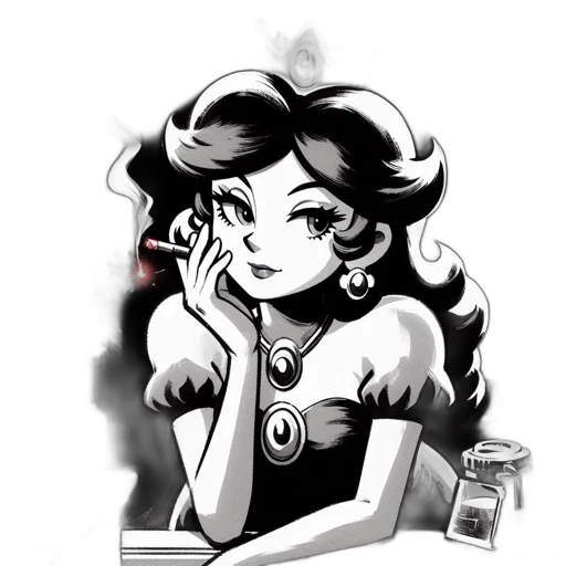 dress, jewelry, comic book art, cartoon, concept art, fantasy art, neon lights, monochrome transparent PNG cut-out