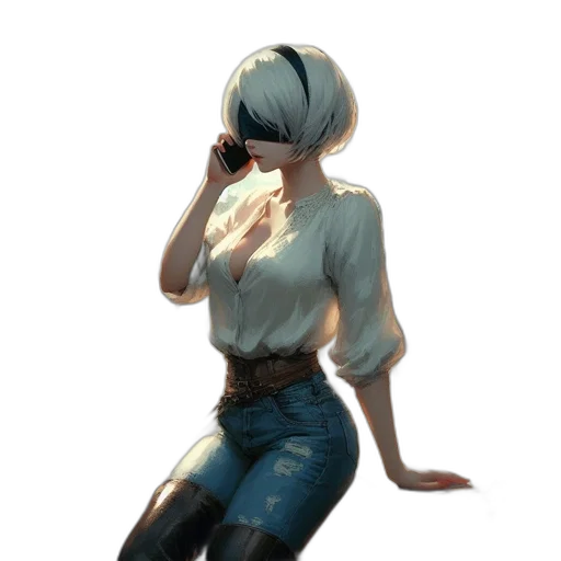 dress, robot, mask, hat, concept art, watercolor, cyberpunk, anime transparent PNG cut-out