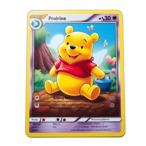 concept art, photorealistic, trading, card, features, winnie, pooh, called transparent PNG cut-out