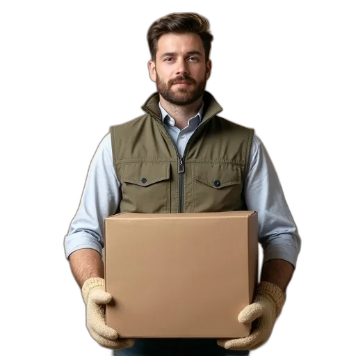 jacket, furniture, staff, robot, earth tones, man, vest, gloves transparent PNG cut-out
