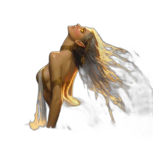 hair, creature, concept art, fantasy art, photorealistic, 3d render, underwater, outer space transparent PNG cut-out