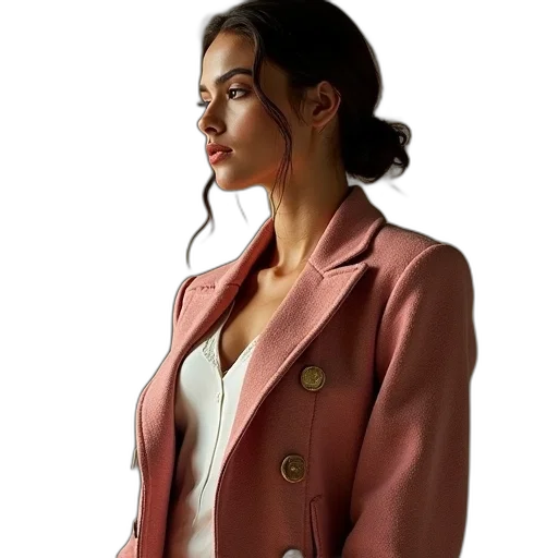 jacket, staff, jewelry, dress, photorealistic, oil painting, concept art, earth tones transparent PNG cut-out