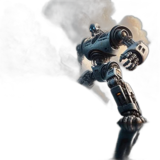 robot, weapon, sword, staff, concept art, 3d render, fantasy art, comic book art transparent PNG cut-out