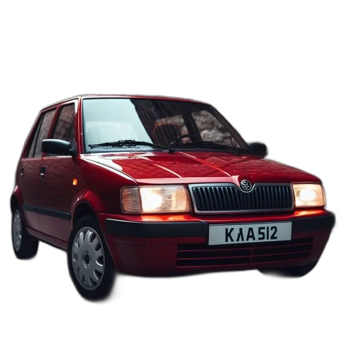 car, photorealistic, 3d render, red, distinctive, grille, license, plate transparent PNG cut-out