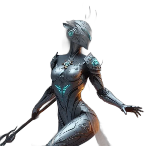 robot, dress, concept art, cyberpunk, comic book art, fantasy art, outer space, blue transparent PNG cut-out