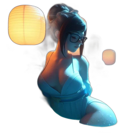 mask, dress, concept art, 3d render, fantasy art, pixel art, neon lights, outer space transparent PNG cut-out