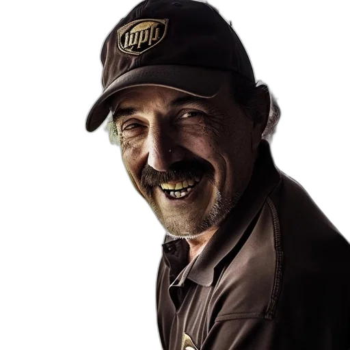 hat, staff, jacket, face, photorealistic, man, mustache, cap transparent PNG cut-out
