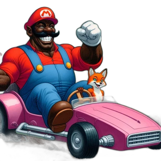car, animal, concept art, pixel art, comic book art, 3d render, large, muscular transparent PNG cut-out