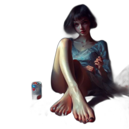 dress, bottle, shoes, concept art, photorealistic, fantasy art, oil painting, neon lights transparent PNG cut-out