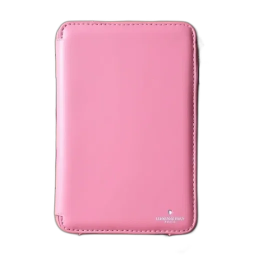 pink, tablet, case, heart-shaped, charm, attached, displayed, wooden transparent PNG cut-out