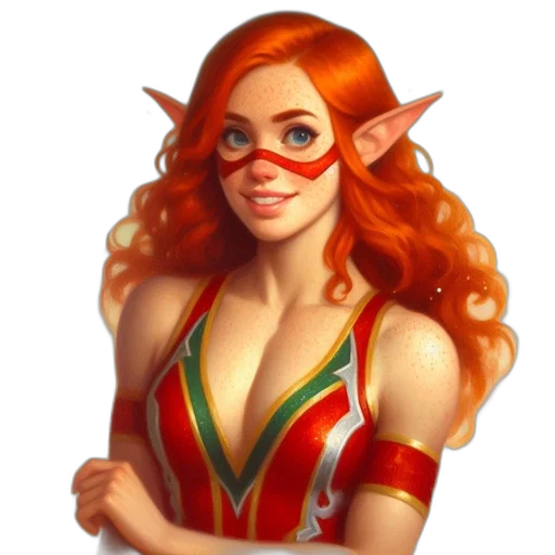 dress, staff, fantasy art, concept art, pixel art, comic book art, playful, elf-like transparent PNG cut-out