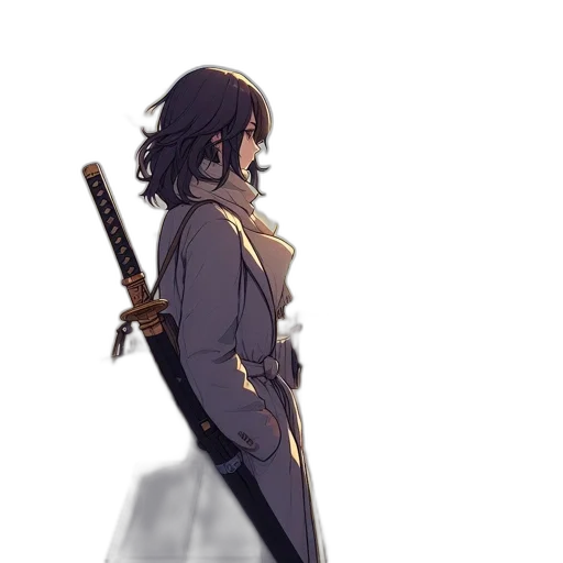 weapon, sword, staff, dress, concept art, anime, pixel art, fantasy art transparent PNG cut-out