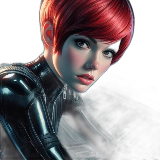 robot, face, comic book art, photorealistic, fantasy art, concept art, red, dark transparent PNG cut-out