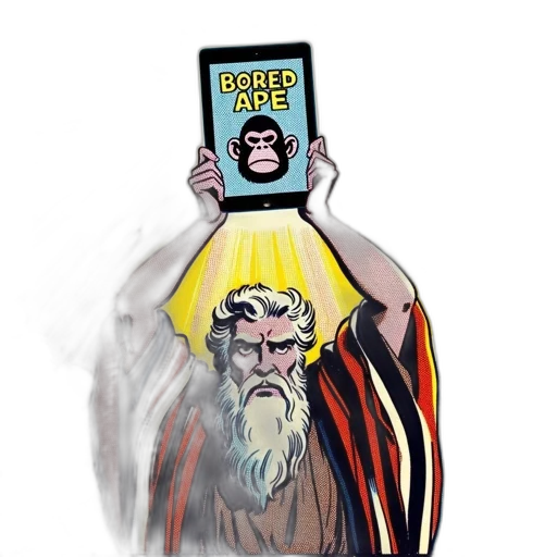 comic book art, ethereal, illustration, features, bearded, figure, presumably, representing transparent PNG cut-out