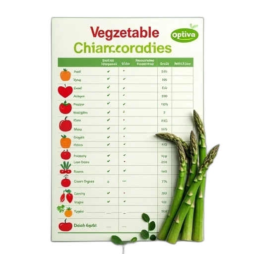 vegetable, conversion, chart, green, background, optiva, logo, top transparent PNG cut-out