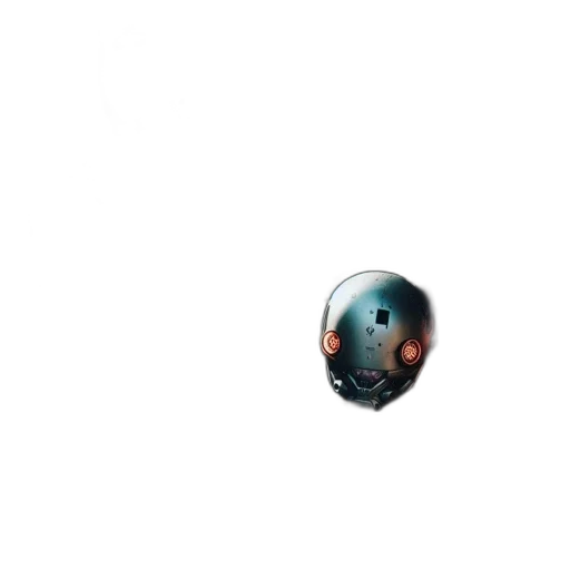 robot, mask, weapon, face, 3d render, concept art, pixel art, photorealistic transparent PNG cut-out