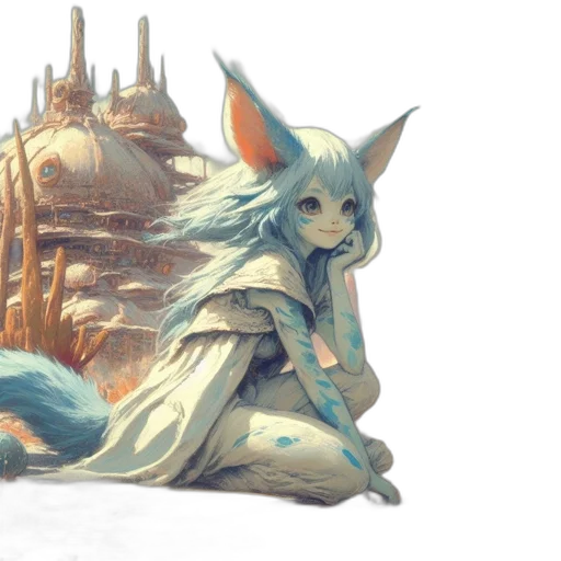 dragon, creature, fantasy art, concept art, watercolor, anime, snow, underwater transparent PNG cut-out