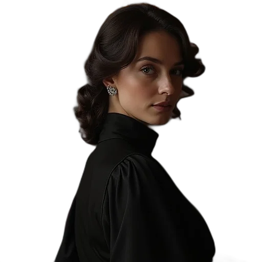 dress, staff, crown, hair, photorealistic, concept art, dark, downton transparent PNG cut-out