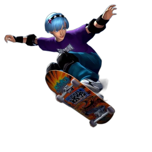 3d render, concept art, vaporwave, photorealistic, blue, animated, figure, hair transparent PNG cut-out