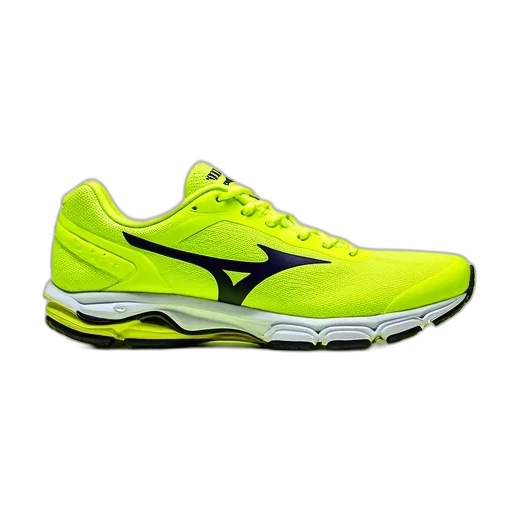 shoes, 3d render, neon, mizuno, wave, inspire, yellow, left transparent PNG cut-out