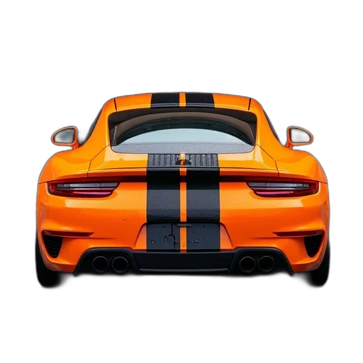 car, weapon, 3d render, photorealistic, concept art, bright, orange, parked transparent PNG cut-out