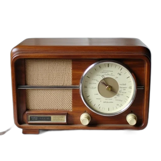vintage, radio, wooden, exterior, white, dial, placed, cloth transparent PNG cut-out