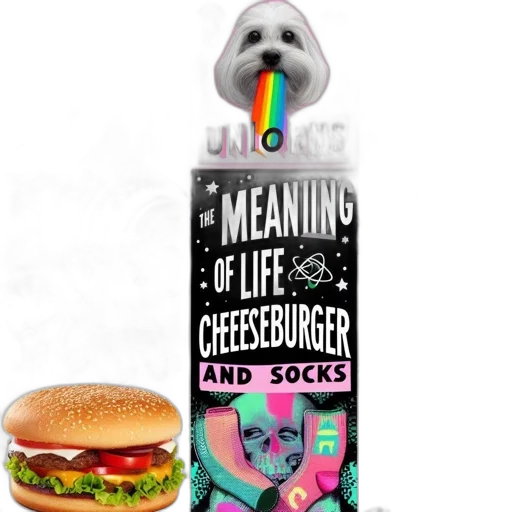 food, vaporwave, surreal, composition, combines, diverse, visual, elements transparent PNG cut-out