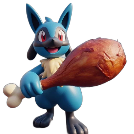food, animal, creature, weapon, 3d render, concept art, blue, animated transparent PNG cut-out