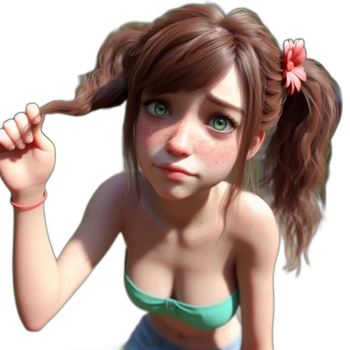 face, hair, creature, staff, 3d render, photorealistic, anime, concept art transparent PNG cut-out