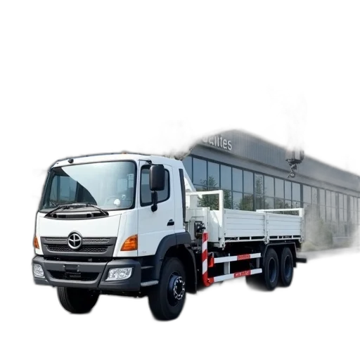 photorealistic, 3d render, concept art, white, crane, truck, brand, name transparent PNG cut-out