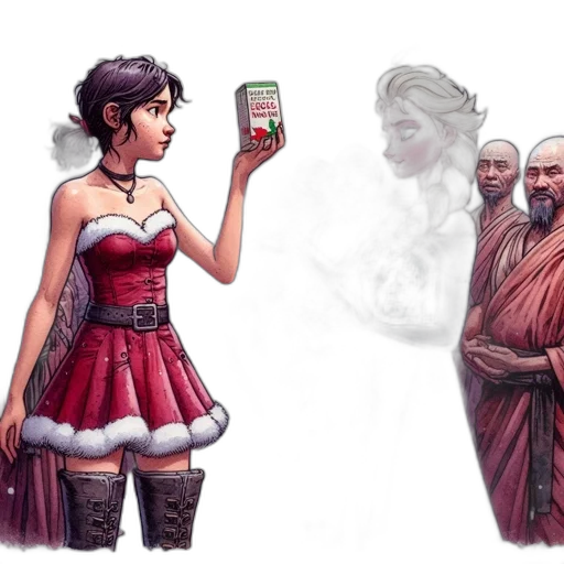 dress, concept art, fantasy art, comic book art, pixel art, red, two, women transparent PNG cut-out