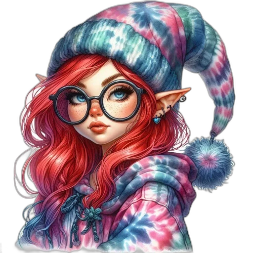 hat, dragon, fantasy art, concept art, watercolor, pixel art, snow, colorful transparent PNG cut-out