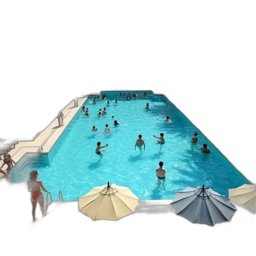 umbrella, 3d render, photorealistic, concept art, underwater, bustling, hotel, pool transparent PNG cut-out