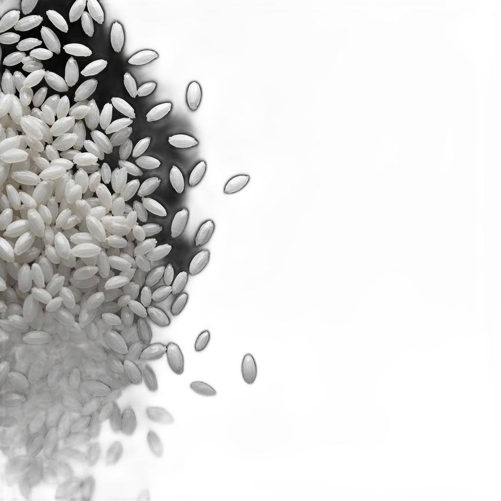food, jewelry, 3d render, black, white, image, background, rice transparent PNG cut-out
