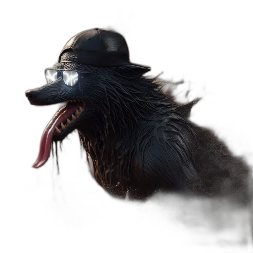 hat, animal, creature, mask, concept art, photorealistic, fantasy art, watercolor transparent PNG cut-out
