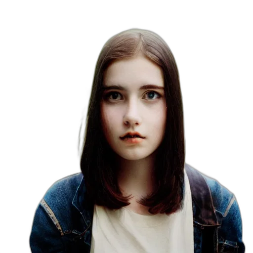 face, hair, jacket, creature transparent PNG cut-out